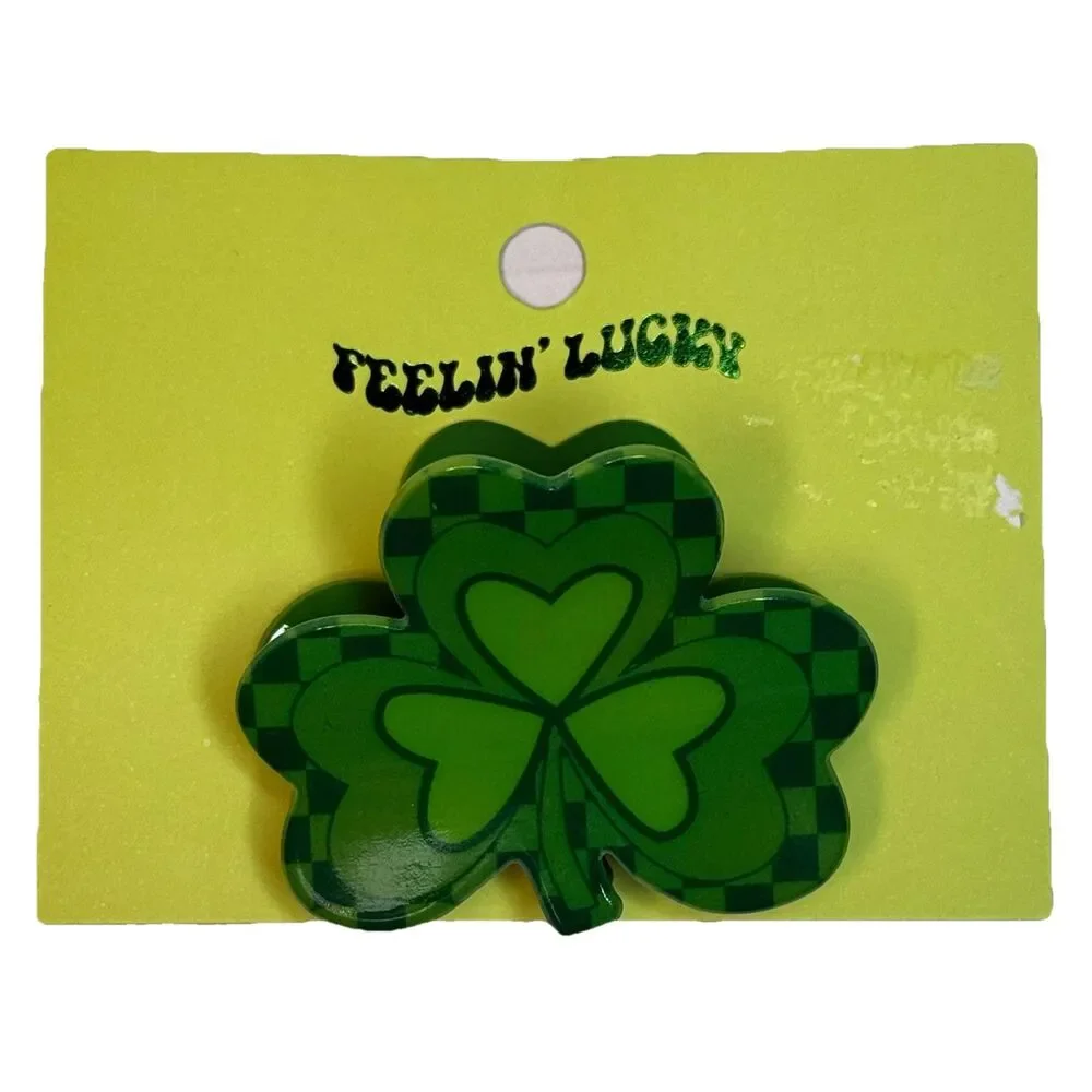 Feelin' Lucky Set of 2 St Patrick's Day Pony Tail Hair Twister and Claw Clip NEW